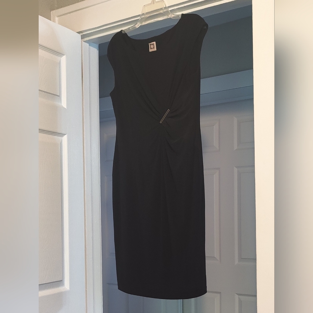 Anne Klein black midi dress